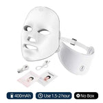 7-Color LED Face Mask with Neck | Red Light Therapy Skincare Mask