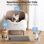 Smart Automatic Cat Litter Box – Self-Cleaning with App Control, Open-Top & Large Waste Bin