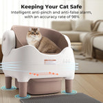 Smart Automatic Cat Litter Box – Self-Cleaning with App Control, Open-Top & Large Waste Bin