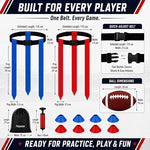 Flag Football Belt Set for 8 Players – Complete Football Game & Training Kit for Kids and Adults